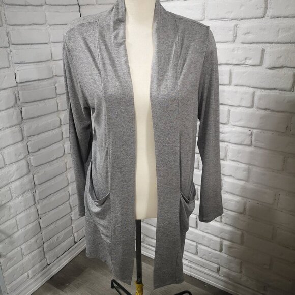 Tahari Ladies Size Large Grey Lightweight Straight Fit Open Cardigan - Picture 1 of 10